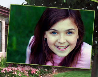 stock photo of a teen girl with braces